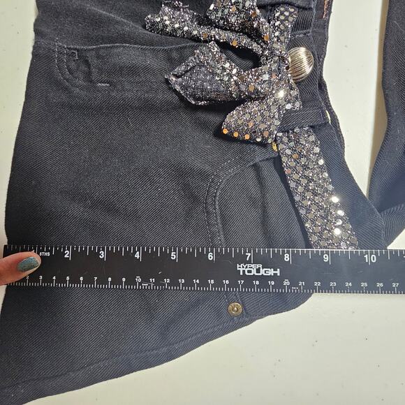 Eddie Bauer Recycled Black Denim Jeans Crossbody Hobo Bohemian Handbag - Picture 13 of 14